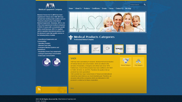 وبسایت شرکت تجهیزات پزشکی ماورای فنون